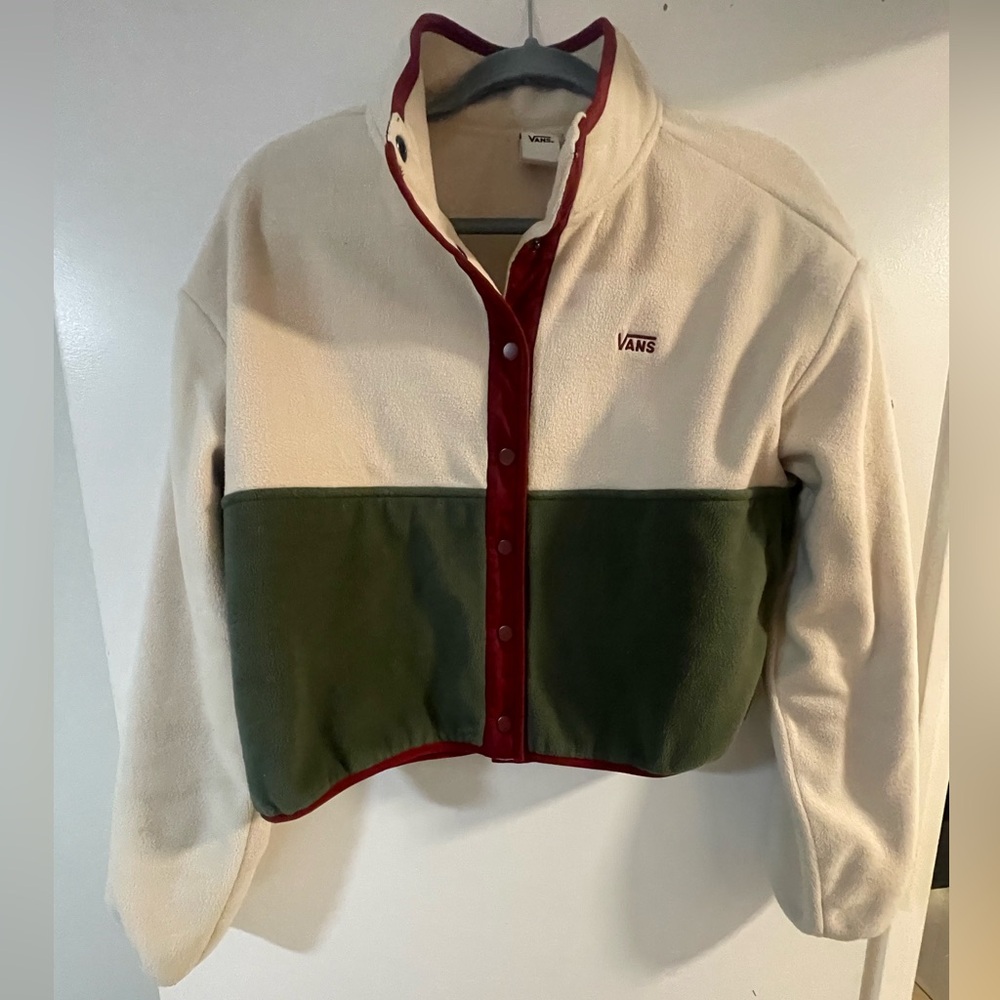 Vans Women's Patchwork Mock Neck Fleece Size S - Picture 3 of 7